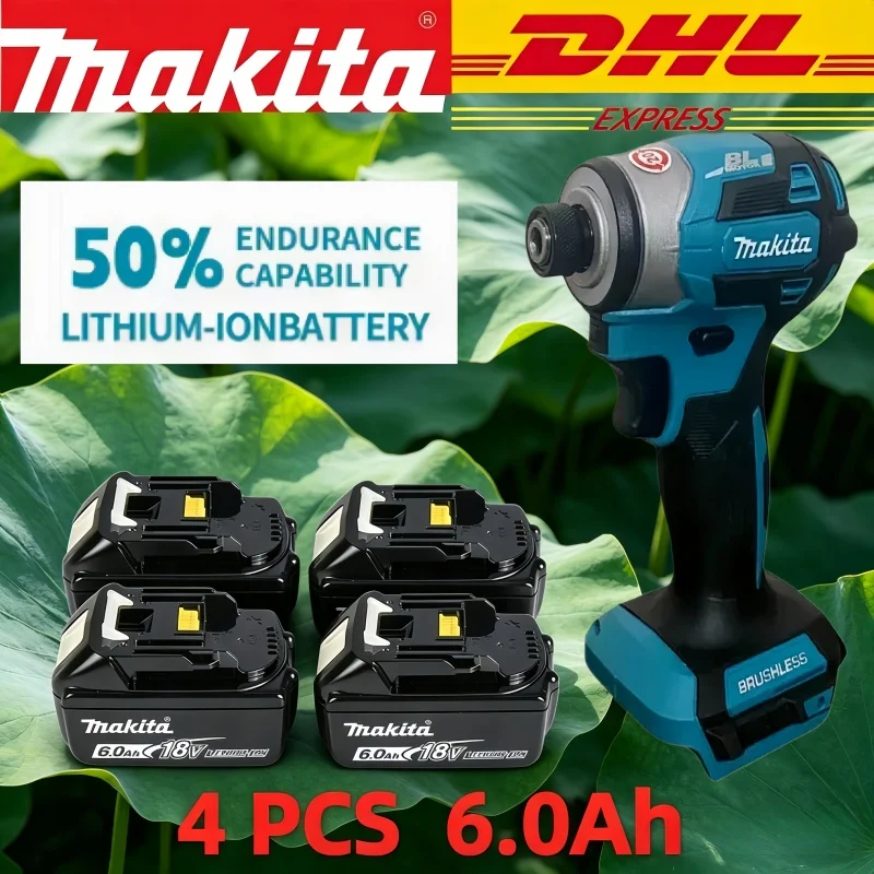 

Makita 18V 6.0Ah LXT Lithium Battery, High-capacity and stable power supply, compatible With BL1830 BL1840 BL1850 Power Tools.