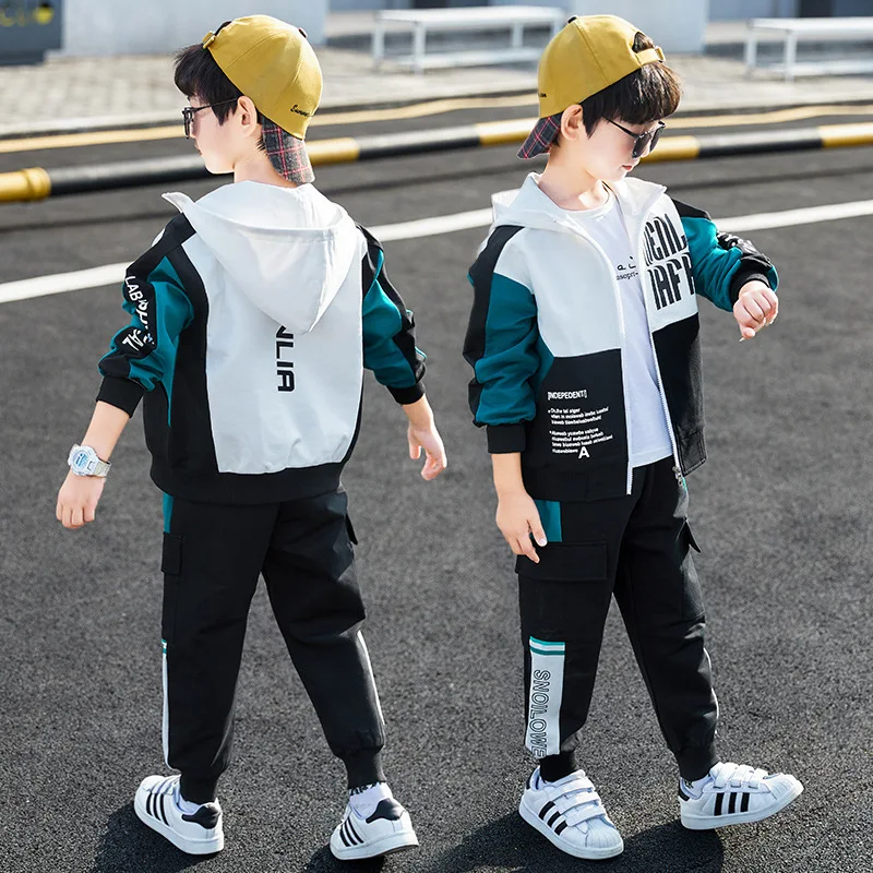 Spring Summer Autumn Boys Clothing Set Children Clothing Suits For Boys Clothes Kids Sport Tracksuit Sweatshirt and Pants 4-12T