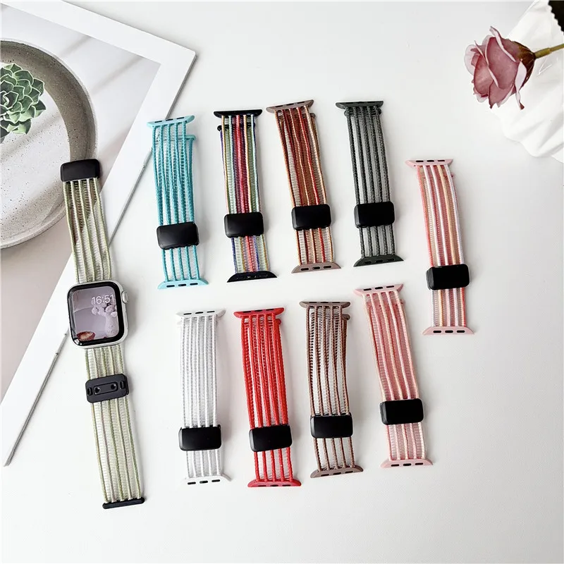 Nylon Magnet Band For Apple Watch 10/11 42/46mm 7/8/9 45/41mm 49mm 44mm 40mm Hollow Out Strap Breathable Sports For iWatch SE654