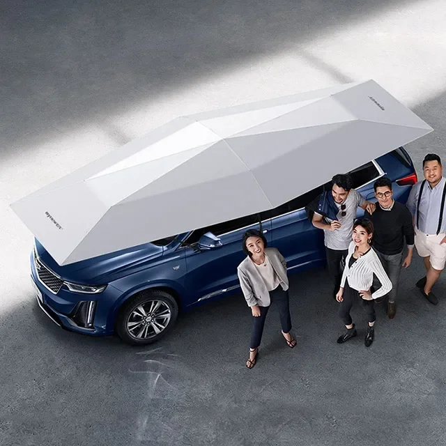 

4.2x2.1M New Outdoor Blue Car Vehicle Tent Umbrella Sun Shade Cover Oxford Cloth Polyester Without Bracket