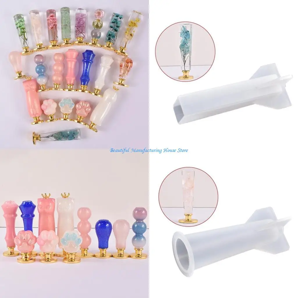 E56A Envelope Wax Seal Handle Silicone Mold for Stamp Art Decor Crystal Molds