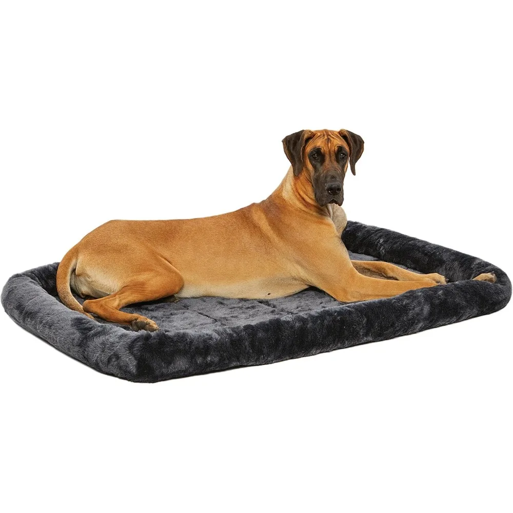 

54L-Inch Gray Dog Bed or Cat Bed w/ Comfortable Bolster | Ideal for Giant Dog Breeds (Great Dane / Mastiff)