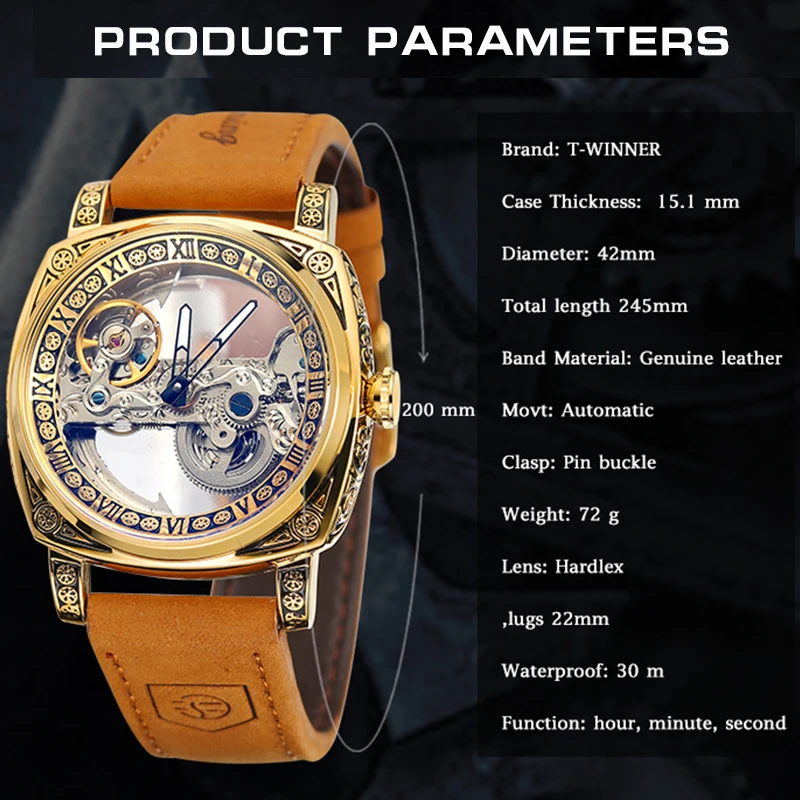 Fashion 2023 New Top Brands Mechanical Men Casual Business Skeleton Hollow Out Male Wristwatch New Leather Sports Man\'s Watches