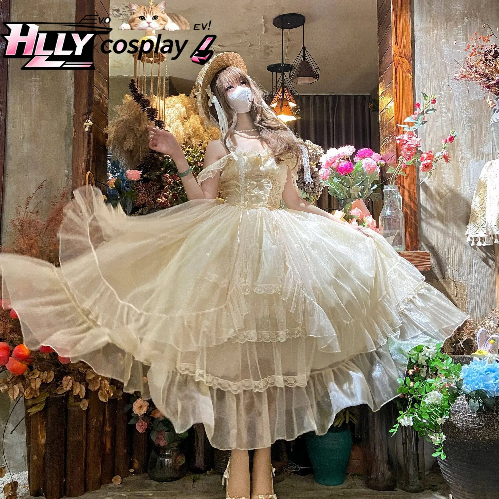 Women High Quality Original Sweet Cute Kawaii Lolita JSK OP Dress Warm Winter Cosplay Costume Halloween Party Vintage Lolita