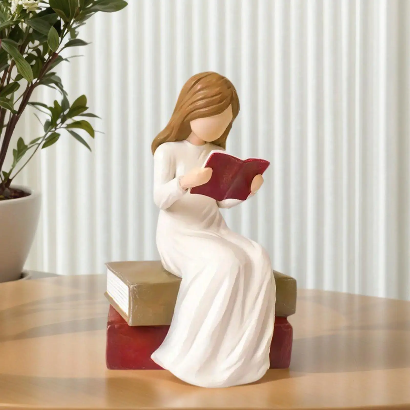 Angel Statue Resin Reading Book Sculpture Reading Book Angel Statue For Readers Teachers Graduates Librarians Women Holiday