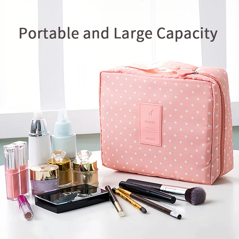 Portable Travel Makeup Bag Waterproof Multi Compartment Multifunctional Cosmetic Make Up Toiletry Organizer for Women and Girls