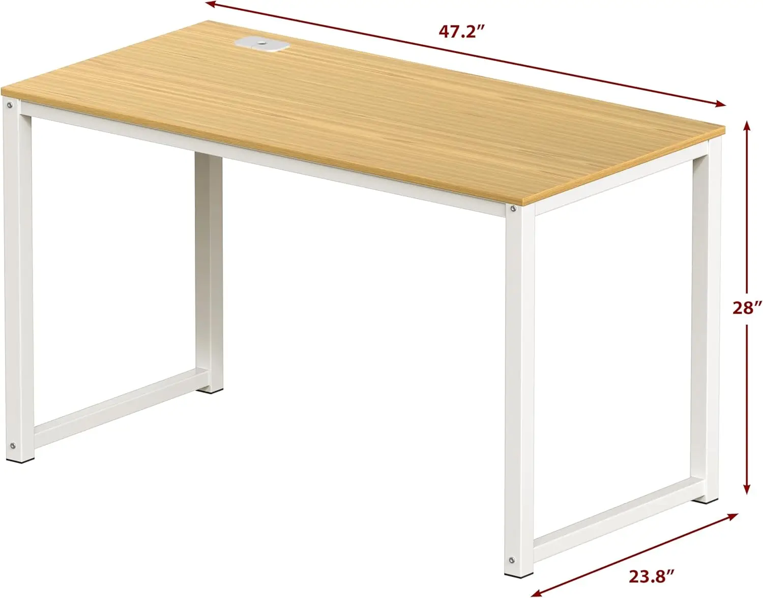 مكتب كمبيوتر مكتبي من خشب البلوط 48 بوصة - درجة تجارية، محطة عمل واسعة لبيئات العمل #3