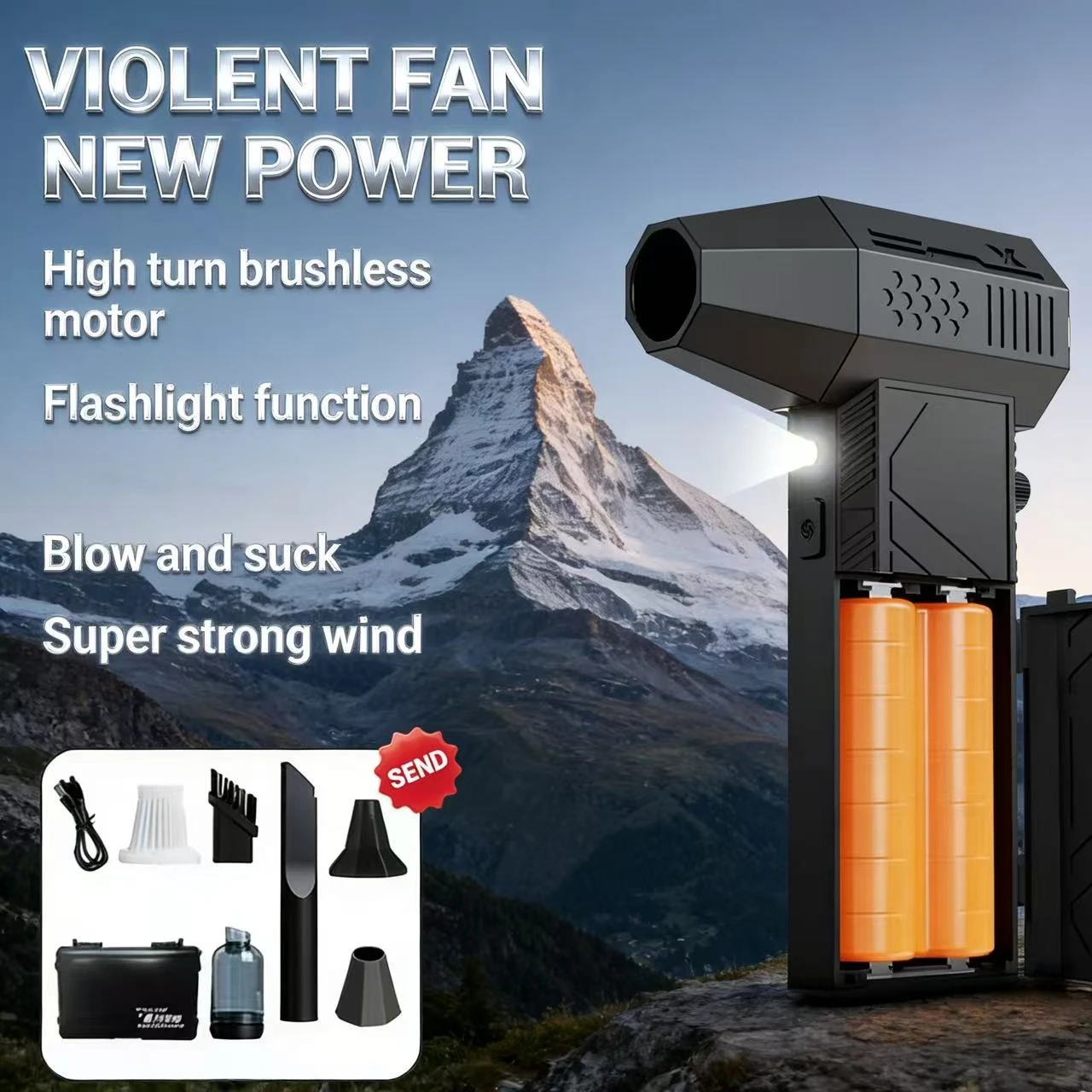 

C6/C6Pro Mini Air Blower 450000RPM Brushless Motor Powerful Dust Blower Display LED Lighting Portable Rechargeable Turbo Fan Jet