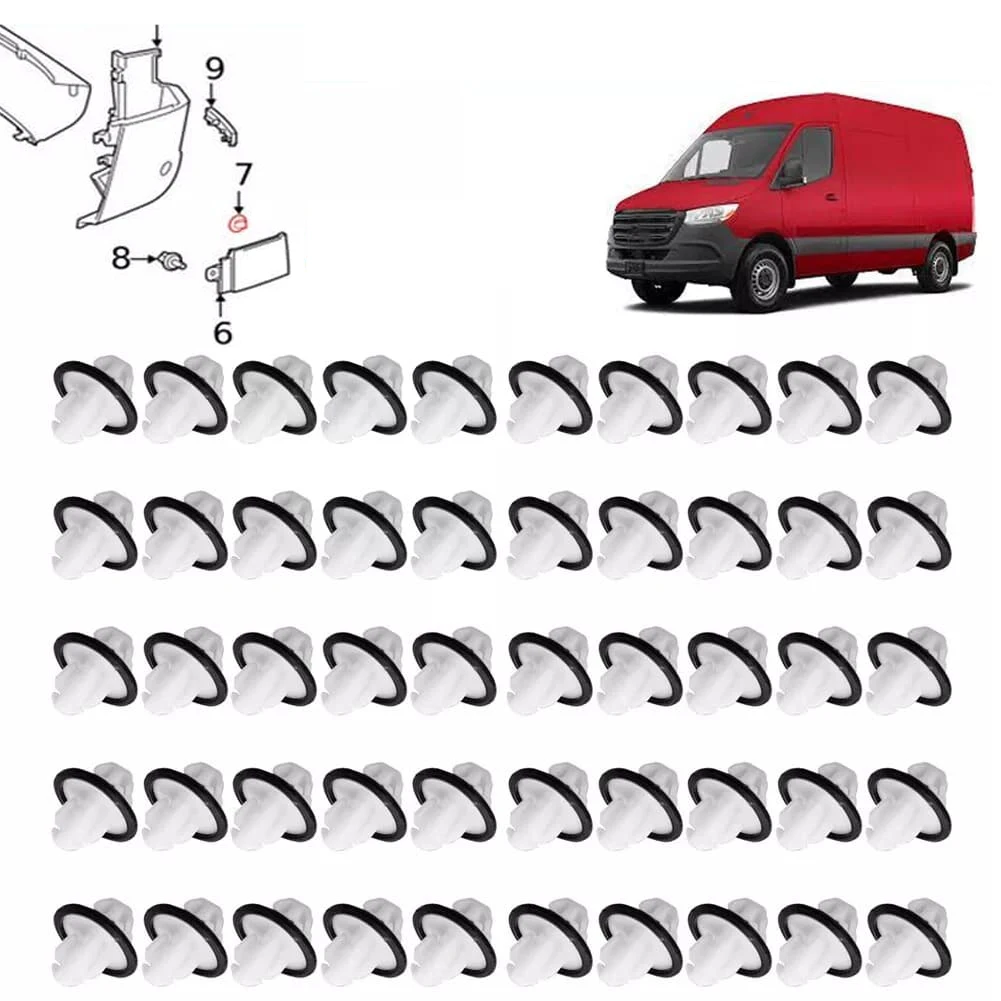 

50PCS Molding Strip Trim Clip Bumper Retaining Clip 9109910000 High-Quality Auto Fastener Clip For Mercedes Sprinter 9109910000
