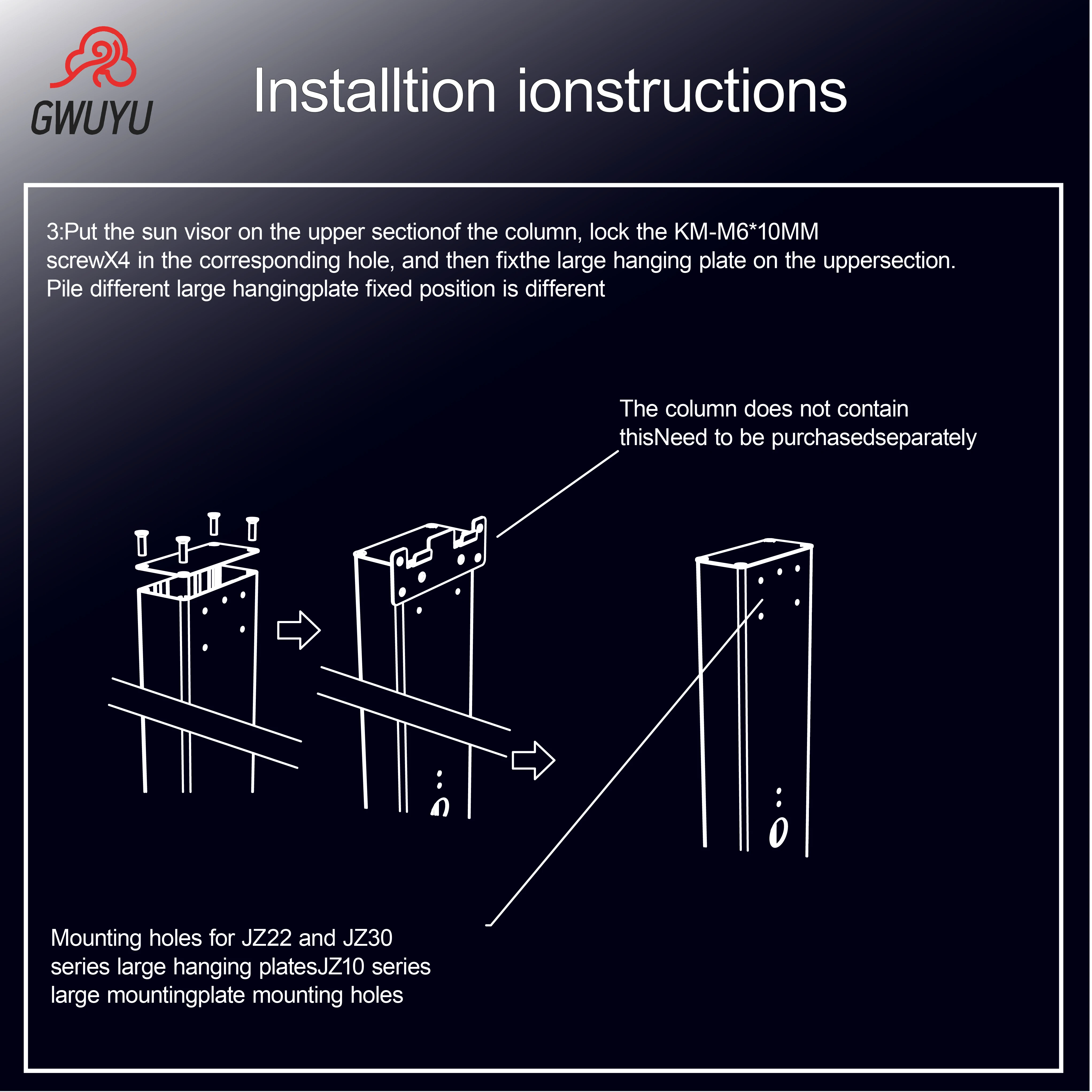 GWUYU سبائك الألومنيوم محطة شحن السيارة الكهربائية كومة آخر تستقيم آخر 1 متر الحائط لشحن السيارة الكهربائية