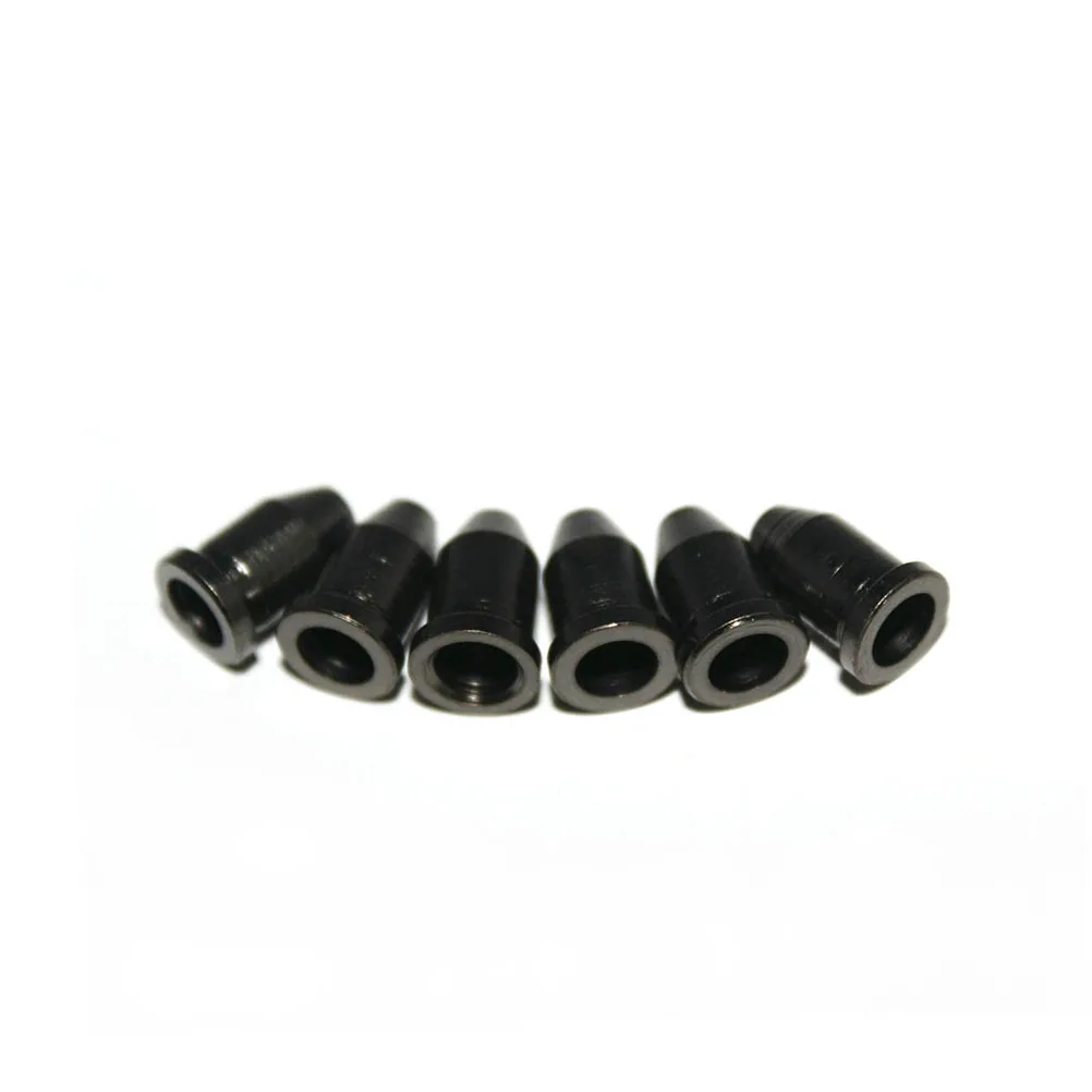 

6Pcs Guitar String Through Body Ferrules Bullet Shape External Thread Caps for Repair Durable Guitar Accessories Black