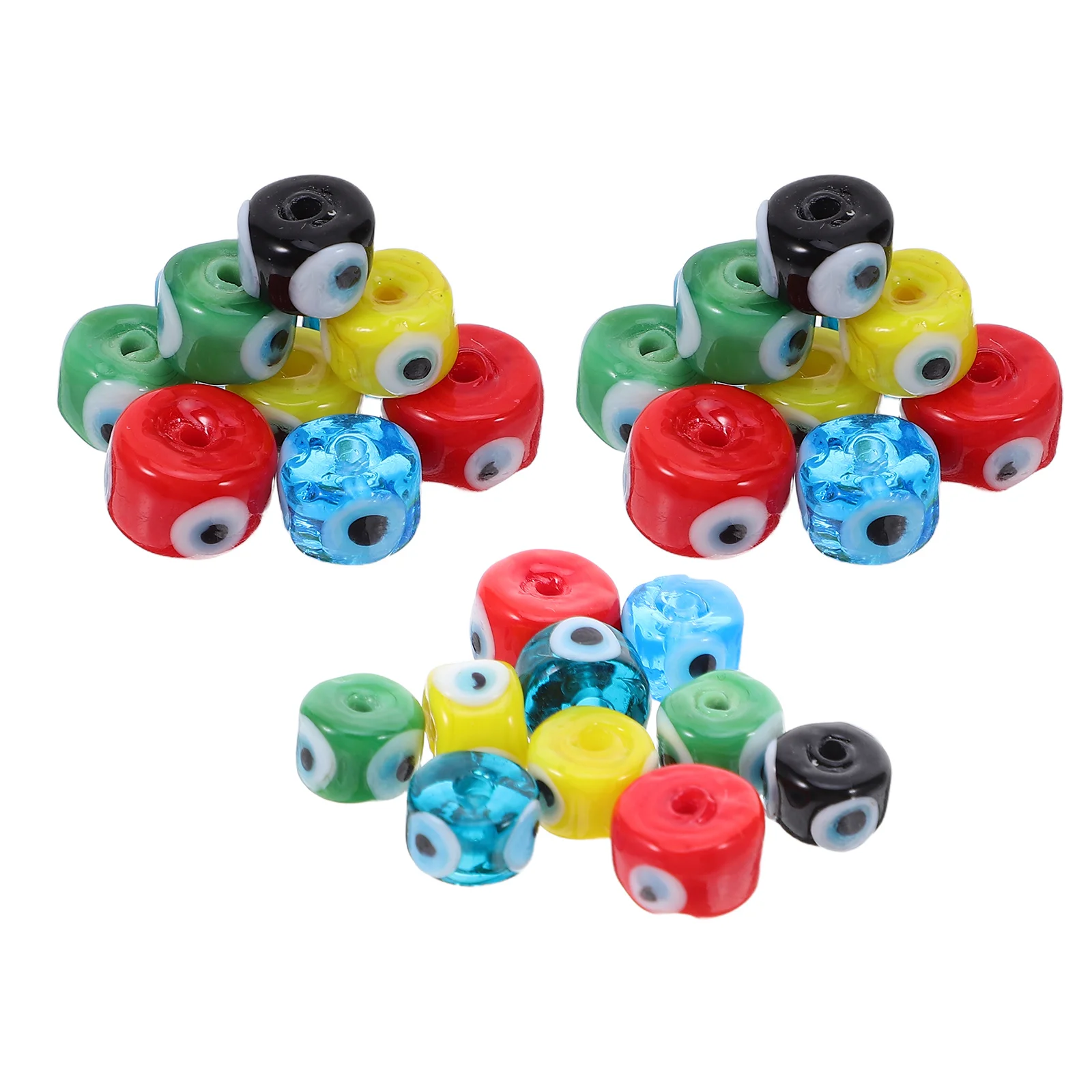 30Pcs Glaze Evil Eye Beads Flat Round Decorative Eye Charms for Handmade DIY Jewelry Bracelets Necklaces Earrings Keychain