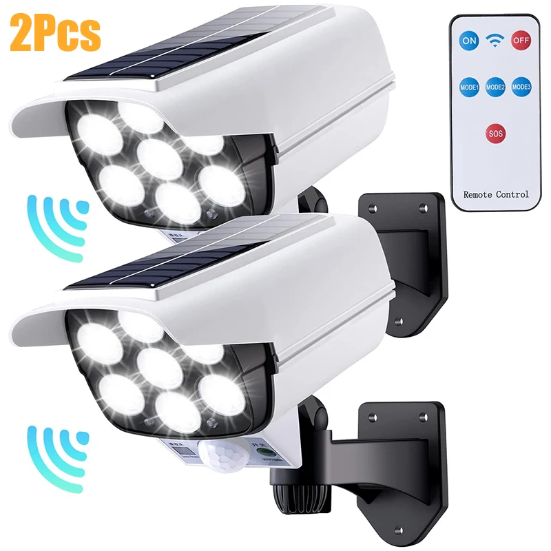 

Nice 77LED Solar Light Simulation Security Dummy Camera Motion Sensor Outdoor Night Light IP65 Waterproof Lamp 3 Mode For Home G
