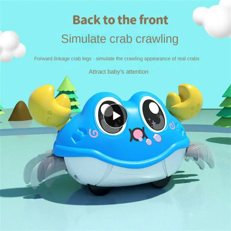 Cute Sensing Crawling Crab Baby Toys Interactive Walking Dancing Automatically Avoid Obstacles Toys for Kids Toddler Gifts