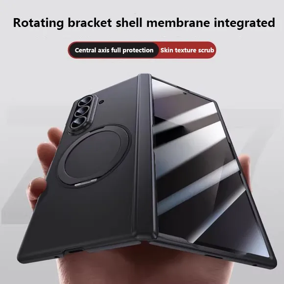 

360 ° Чехол с вращающимся кронштейном для Huawei Honor Magic V5 MagicV5, приятный для кожи магнитный складной защитный чехол с закаленной пленкой