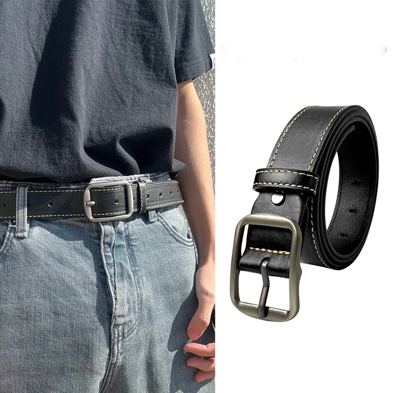 Simple Men's Belt Trend Ins Versatile Personalized Young Pants Belt Korean Youth Student Fashion Belt