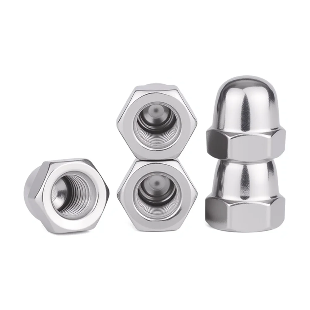 304 스테인리스 스틸 육각 캡 너트 돔 너트 장식용 M8 M10 M12 M14 M16 M20 미세 나사 너트 피치 1.0/1.25/1.5mm