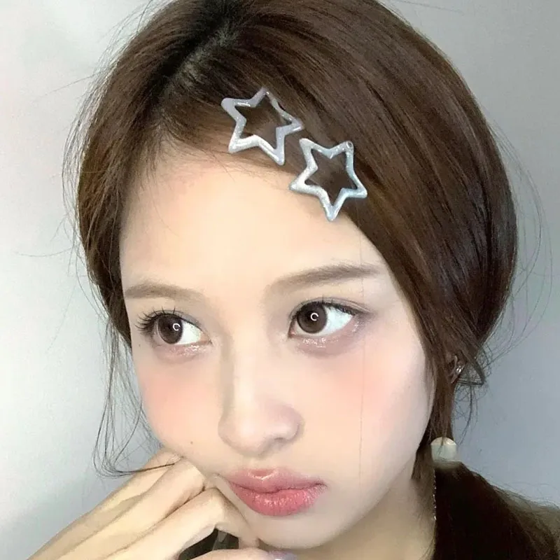 1/50pcs Silver Glitter Star BB Hair Clips Women Grils Cute Metal Y2K Star Hairpin Side Barrettes Hair Accessories Headwear Gift