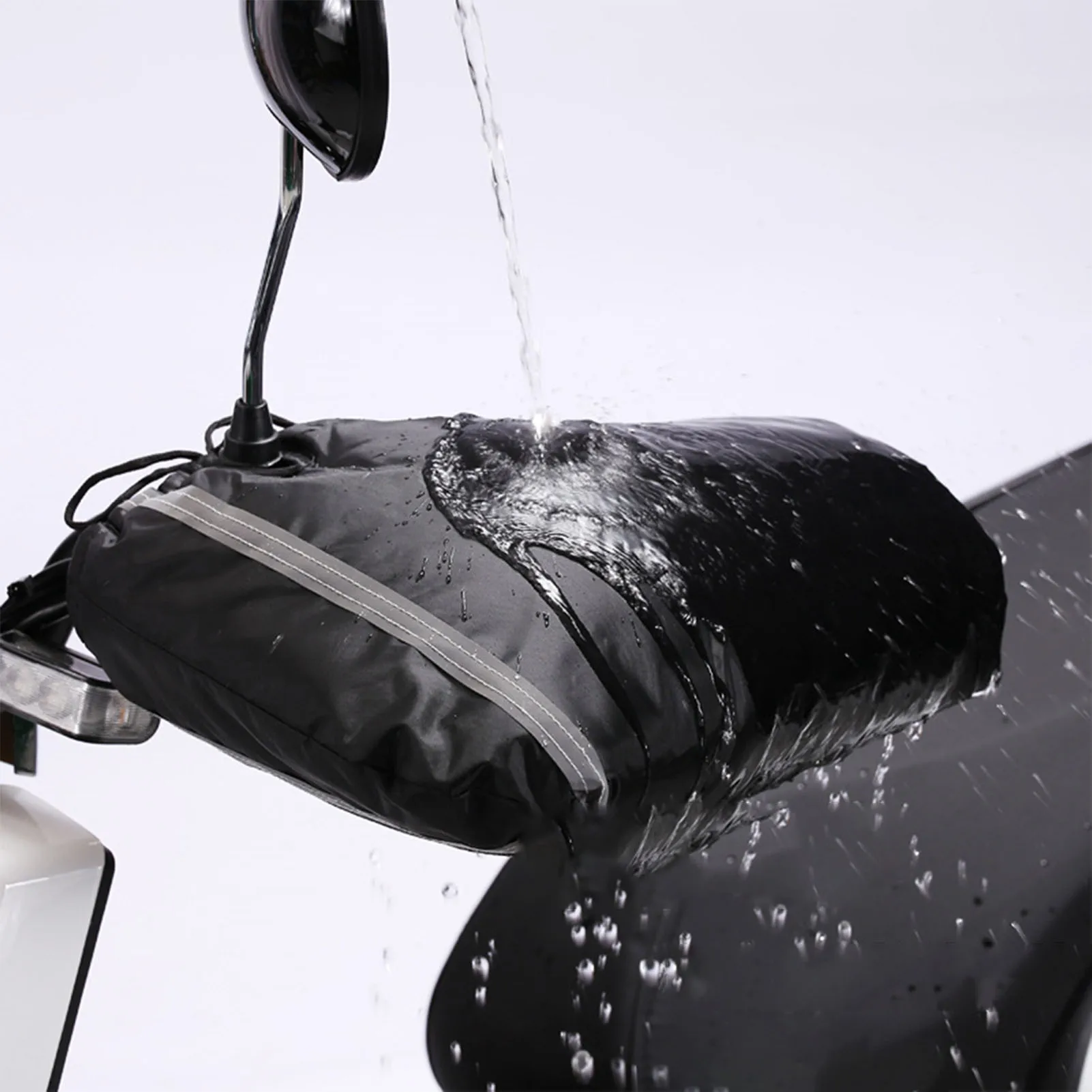 

Motorcycle Handlebar Gloves with Reflective Strip Windproof Thermal Handle Bar Cover for ATV/Snowmobile/Scooter