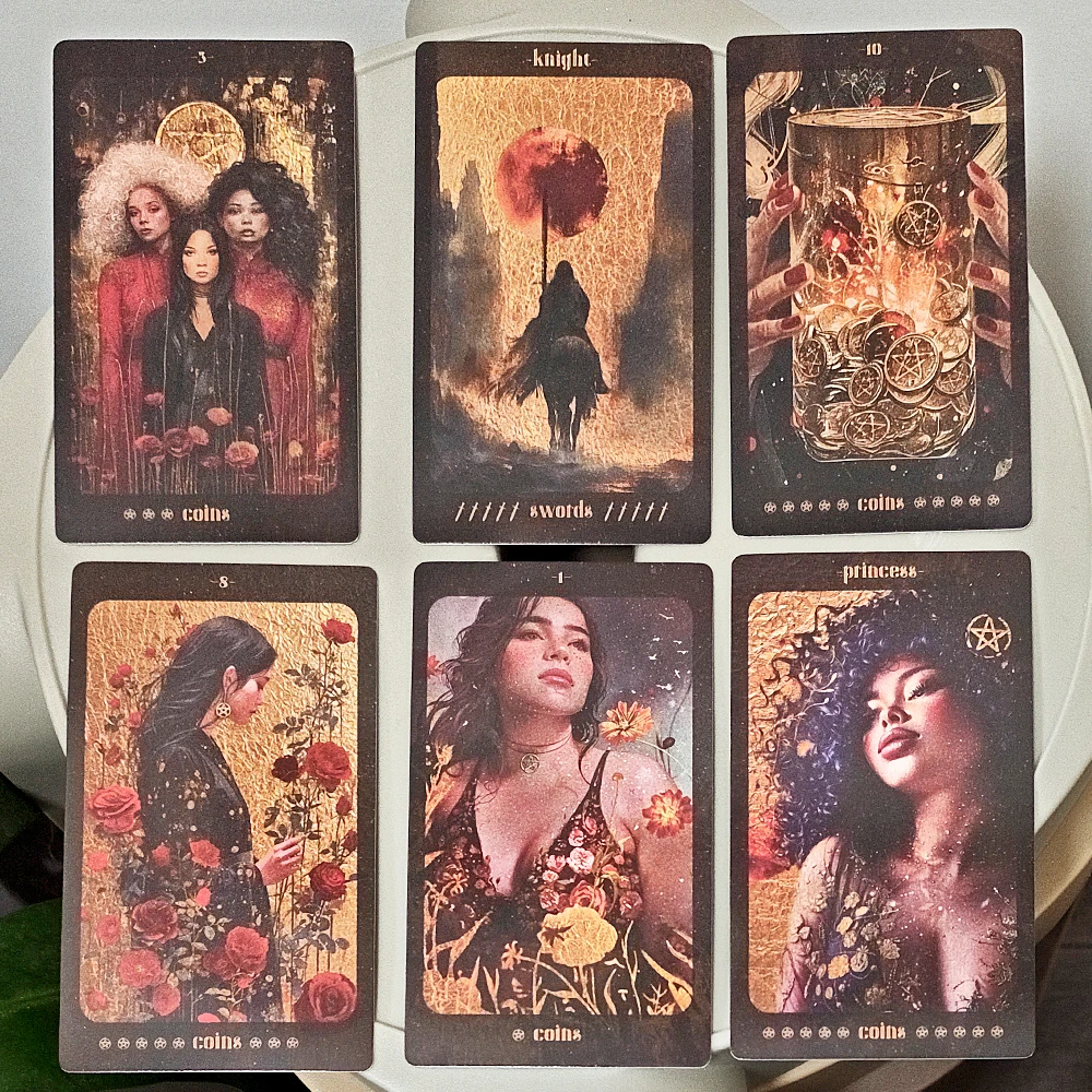 Amber Moon Tarot Deck: 78 Cinematic Cards – Lunar Magic & Feminine Energy Divination Set 12*7cm
