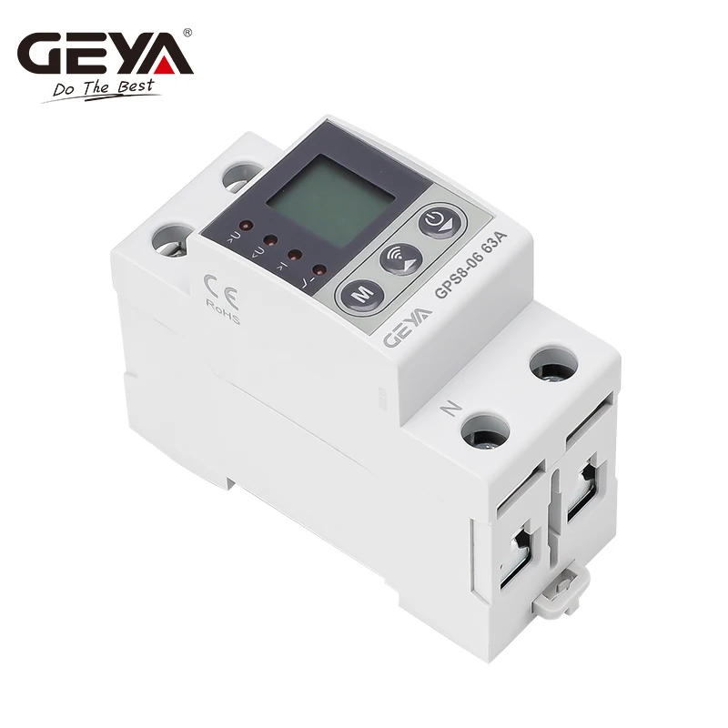 GEYA-Interruptor de medición de corriente/voltaje, dispositivo protector con función de medición, Wifi, KWH, 32A, 40A, 63A, 80A, 220V, pantalla LCD,