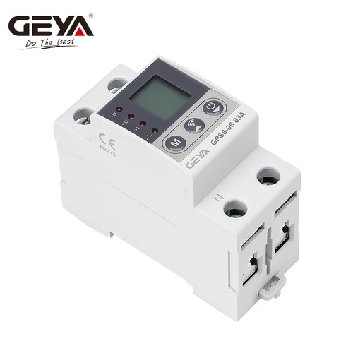 Imagen 2 del producto GEYA GPS8-06 Wifi KWH interruptor de medición dispositivo de protección de corriente/voltaje con función de medición 32A 40A 63A 80A 220V pantalla LCD
