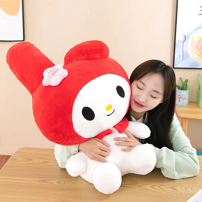 35/45/60cm Big Size Kawaii Sanrio Red My Melody Plush Toy Soft Stuffed Dolls Pillow Girly Home Decor Birthday Gift for Girl Kids