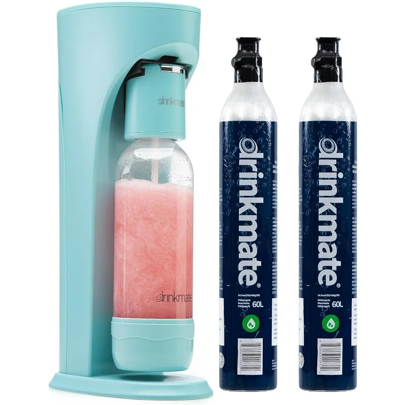 Drinkmate OmniFizz acqua frizzante e Soda Maker, carbonizza qualsiasi bevanda, pacchetto Bubble Up-include due cilindri CO2 da 60 litri