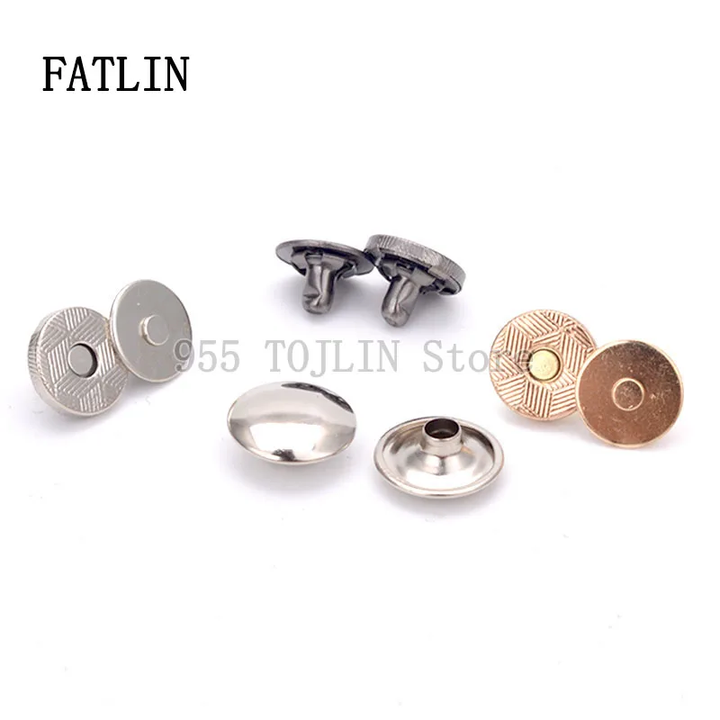 10Sets Double-sided rivet thin strong magnetic handbag snap buttons diy Accessories Wallet buckle Clothes button 10mm