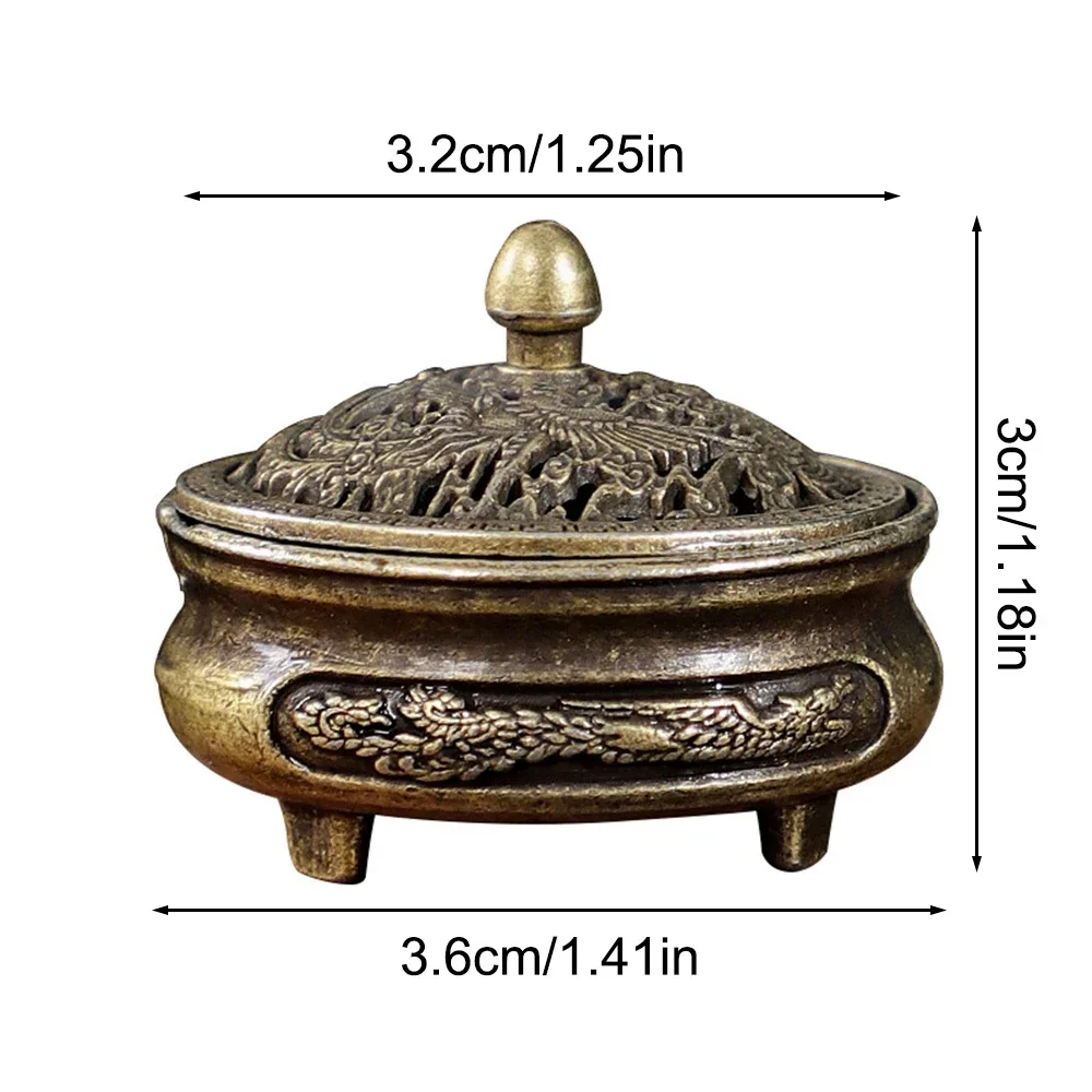 Mini Alloy Incense Burner – Traditional Zen Decor for Cones & Sticks, Ultra-Compact Home Office Ornament, Creative Gift Idea