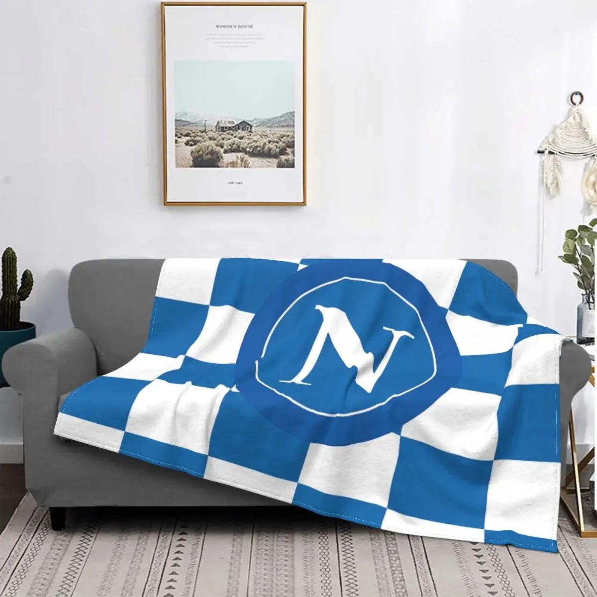 Football Ssc Naples Wełniany koc Kreatywny koc do łóżka Sofa Kanapa 200x150cm Pluszowy cienki koc kołdra