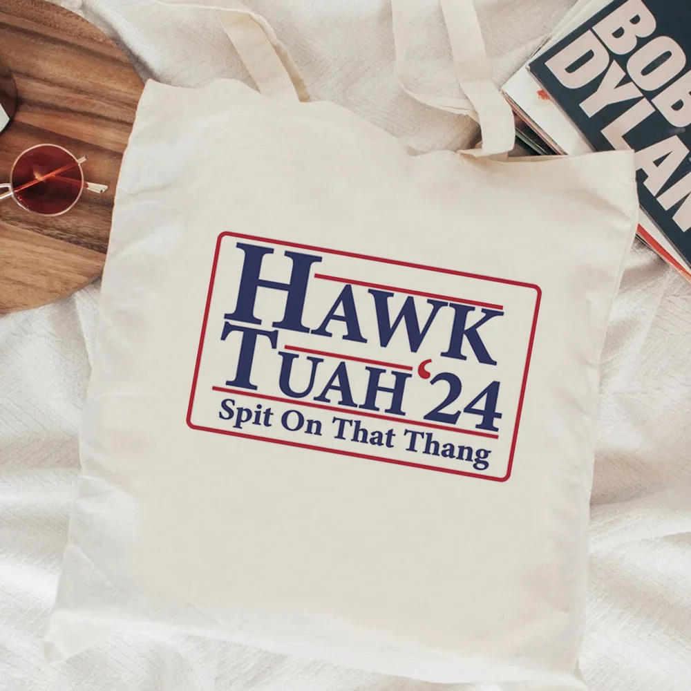 

Hawk Tuah shopping bag handbag shopper cotton recycle bag bolsa bolsas de tela bag cloth reciclaje sacolas