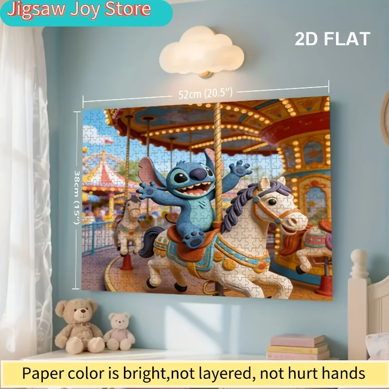 Impression de décoration d'intérieur Disney Stitch et Mickey |   Puzzle, idéal pour les adultes, casse-tête, parfait pour Noël et les vacances