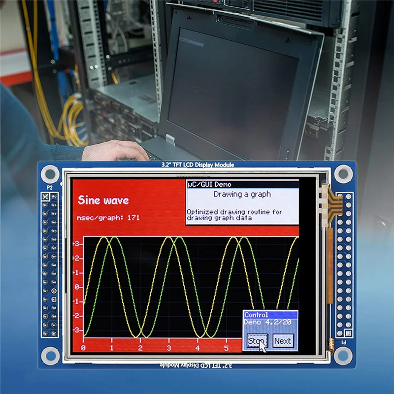 3.2 Inch TFT LCD Display Module 320 x 240 Pixels ILI9341 8080 Parallel+SPI 3.3V LCD 65K Color Resistance Touch Screen