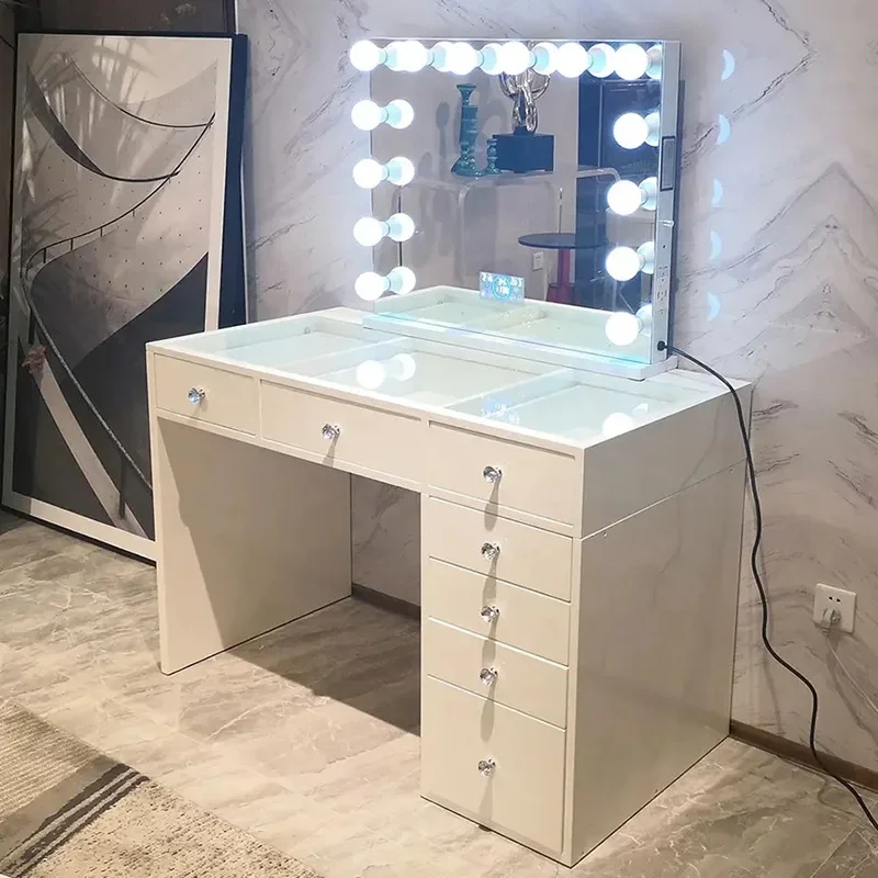 Simple dressing table, small bedroom, single glass, new Chinese style studio, dressing table, home computer desk, all in one