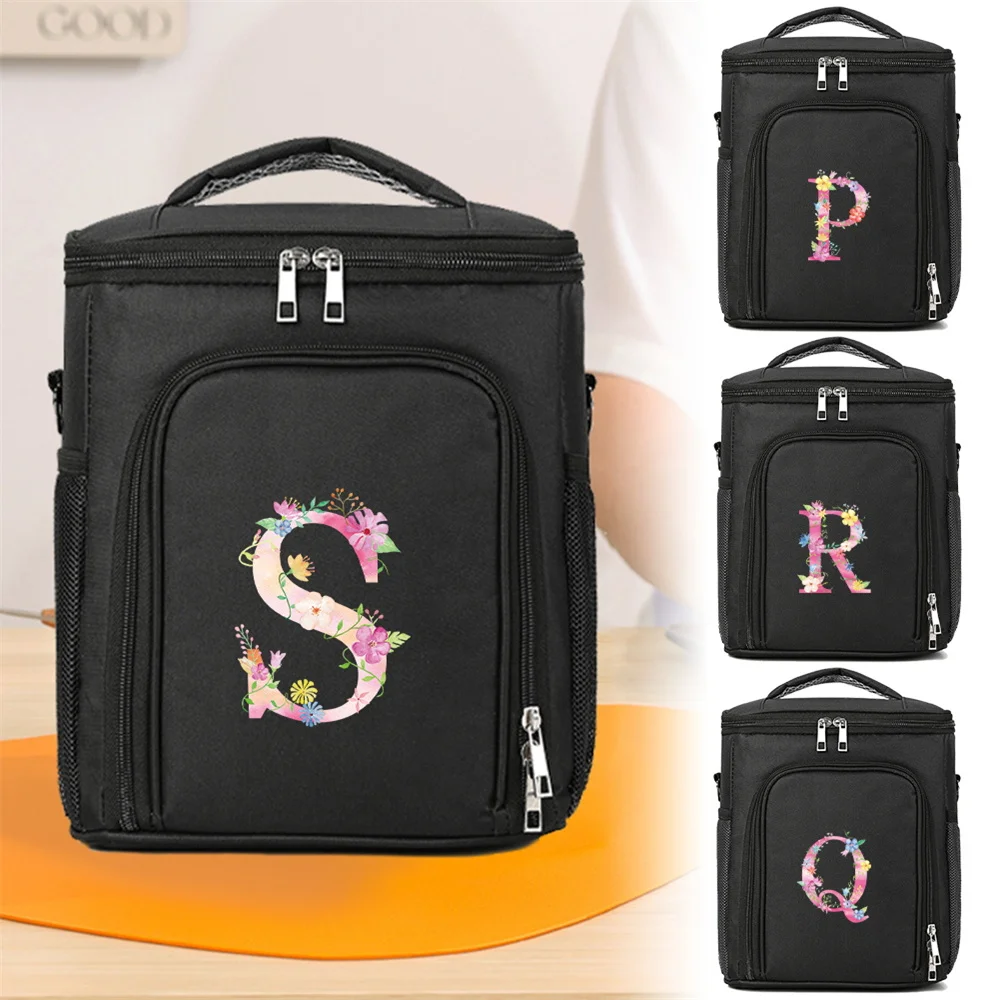 

Portable Lunch Bag Insulation Bento Pack Durable Waterproof Picnic Lunch Box Thermal Cooler Printing Pink Letter Series Ice Pack