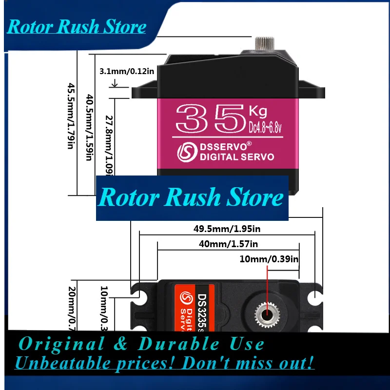RoRuS4X Waterproof  20Kg 25Kg 30Kg 35Kg 40Kg High Speed  Pro Metal Gear Digital  Baja  For 1/8 1/10 Scale RC