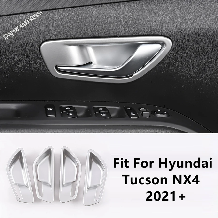 

Car Inner Door Armrest Handle Bowl Panel Decorative Sequins Cover Trim ABS Matte Accessories For Hyundai Tucson NX4 2021 - 2026