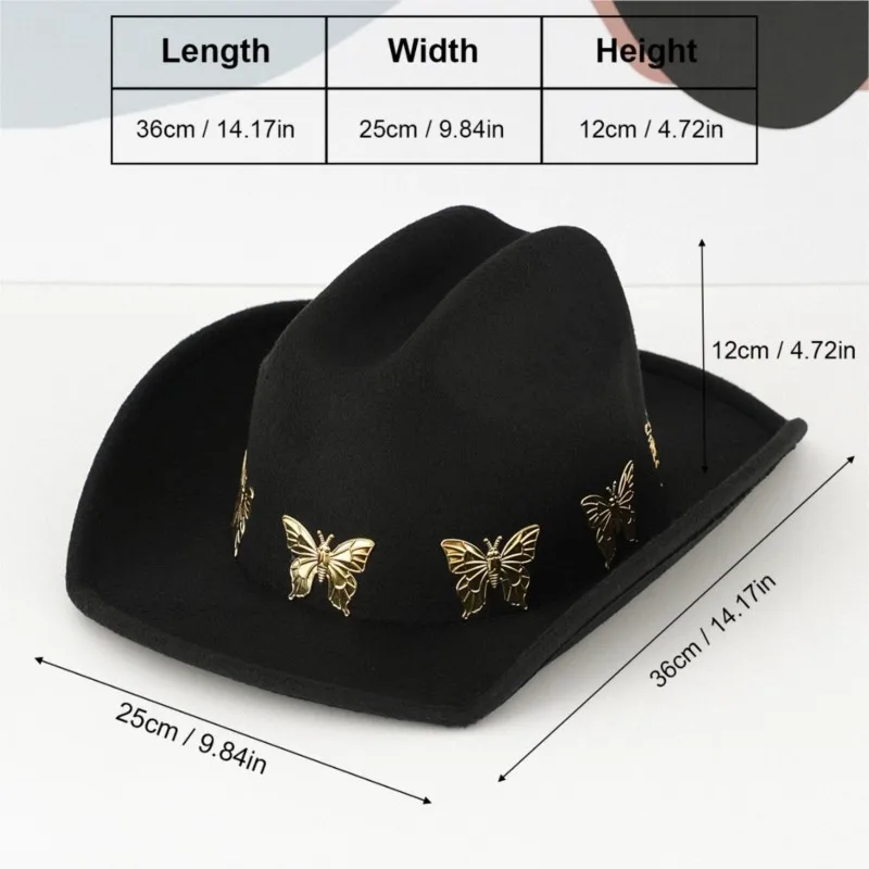 Men's and women's hats made of metal material with floral patterns personalized party