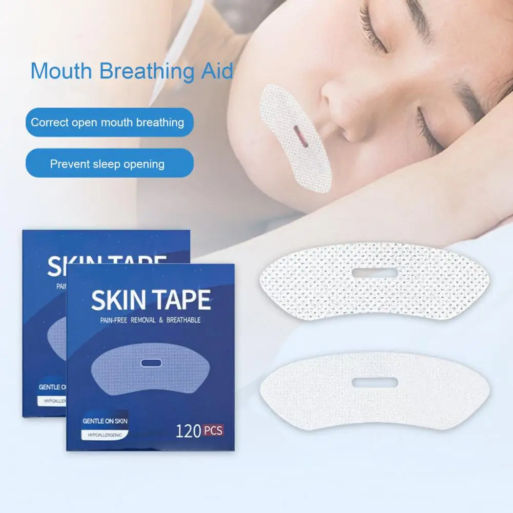 120Pcs 8cm Anti-Snoring Patch Nose Breathing Training Aid Sticker Mouth Breathing Corrector Easy To Use Snore Reduction Patch