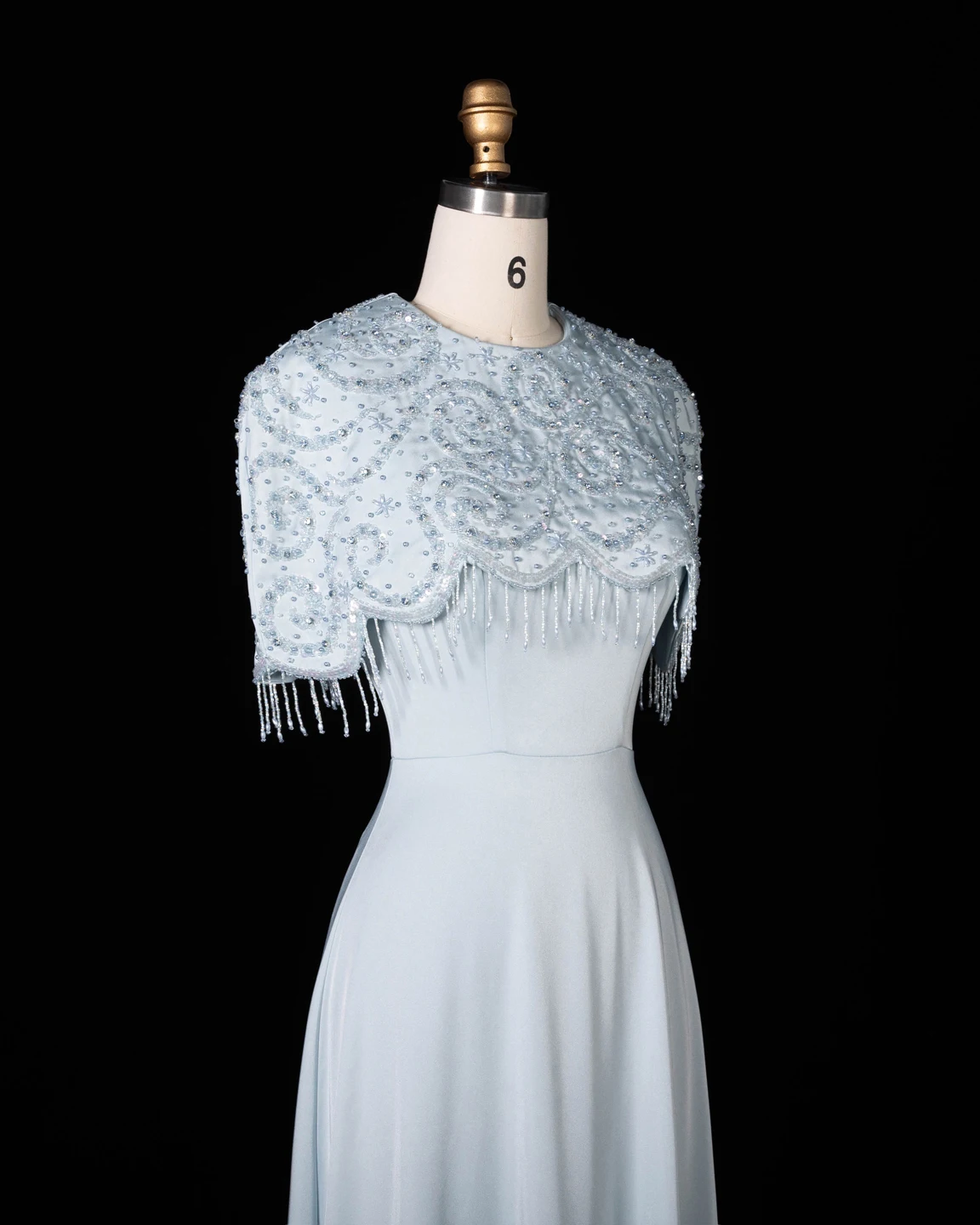 Sharon Said Abendkleid, elegantes A-Linien-Modell, Rundhalsausschnitt, Perlen, Quasten, Dubai, formelle Party, Hochzeitsgastkleid, SS614, nach Maß – Detail 18
