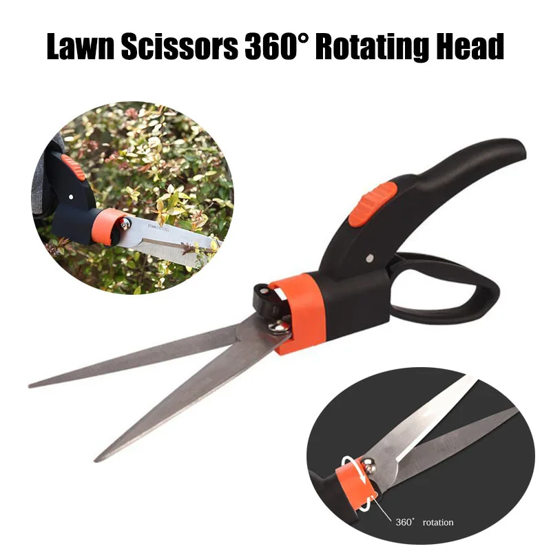 

U50 Multifunctional Gardening Mowers Scissors Tip 360 Rotation Garden Grass Trimming Shears Handheld Lawn Pruning Hedge