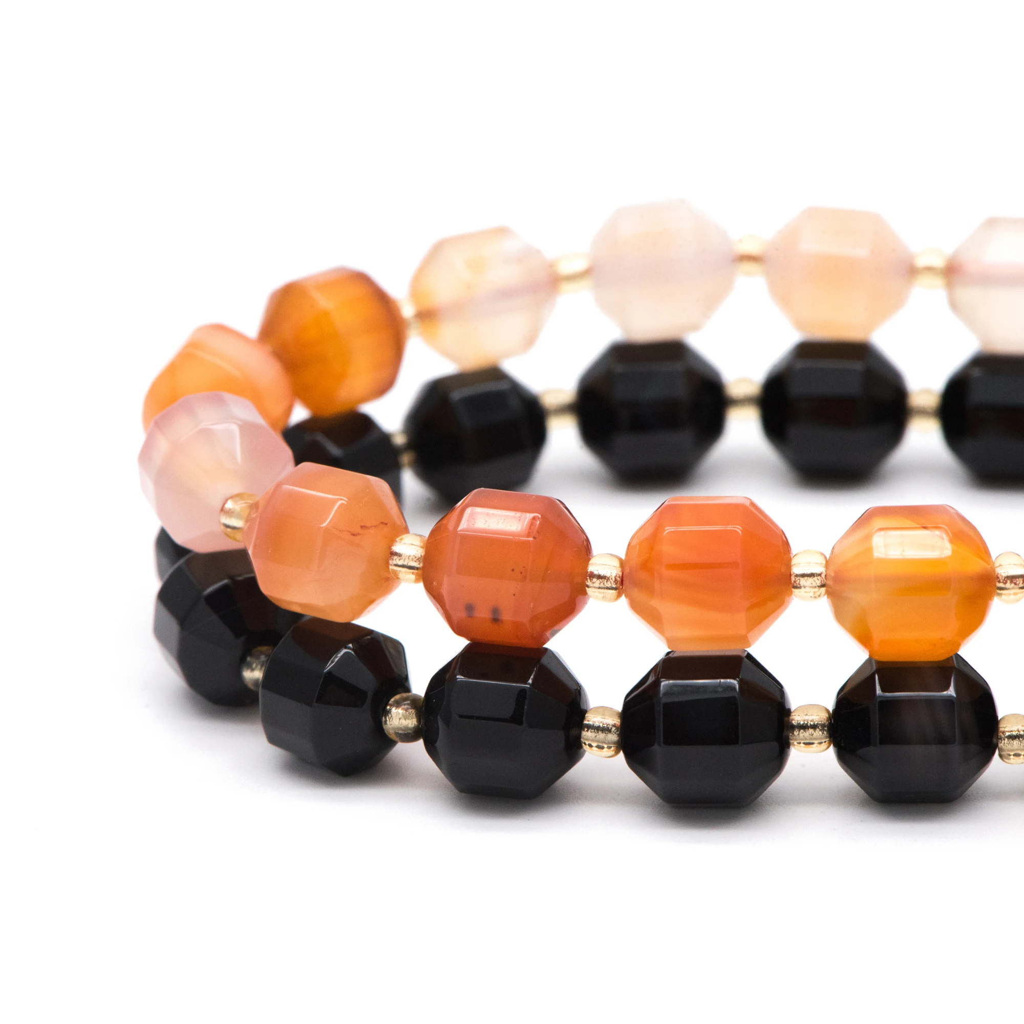 

9x10mm Natural Agate Stone Faceted Beads, Agate Beads, Faceted Energy Prism Cut Gemstone Beads, Full 14 Inch Strands (TR-043)