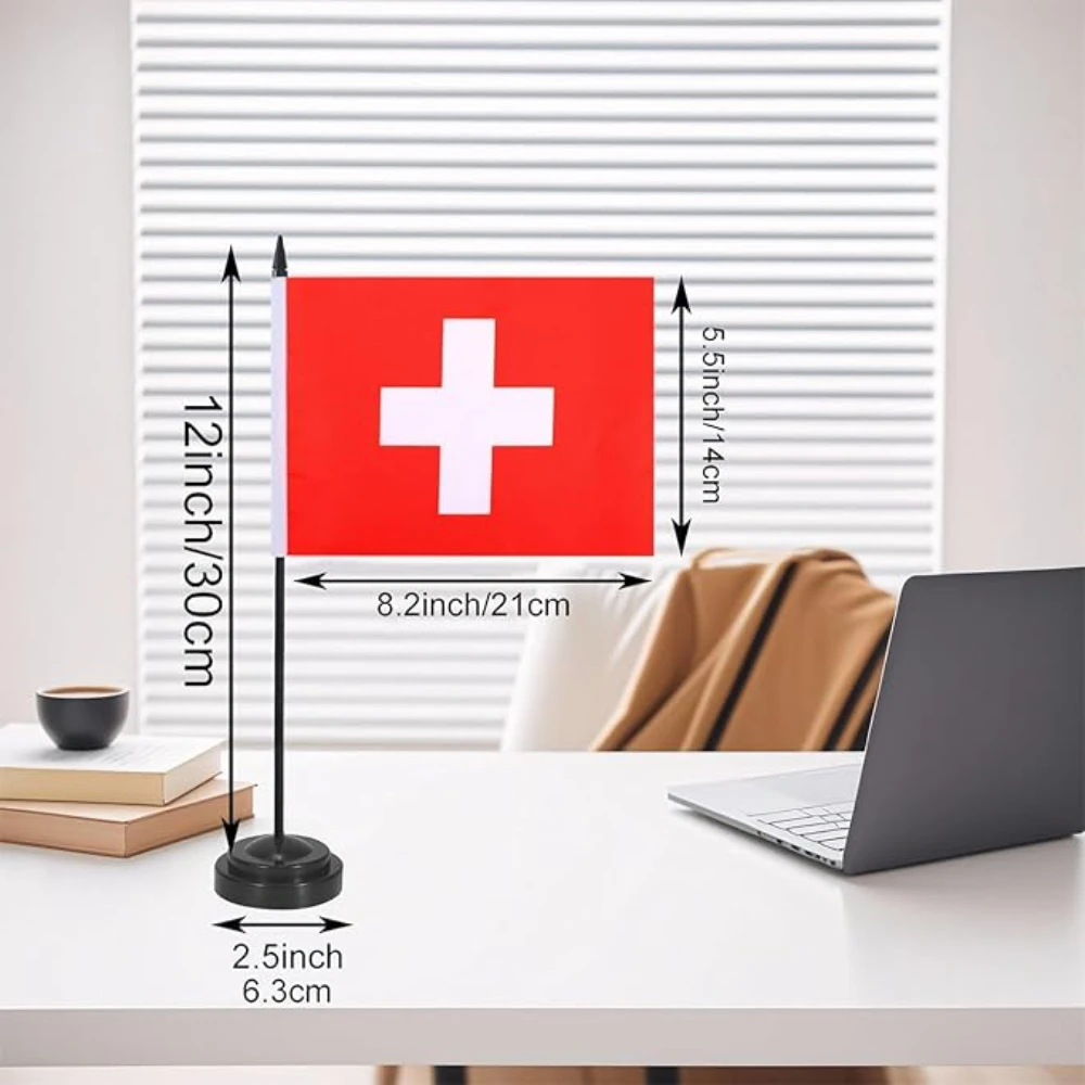 علم سويسرا طاولة مكتبية علم مكتبي 14*21 سم علم سويسرا #3