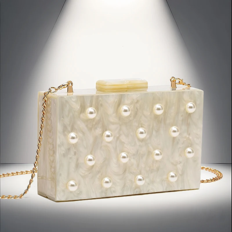 

Acrylic Box Bag Women's Banquet Bag Elegant Wedding Party Evening Dress Handbag Single Shoulder Diagonal Cross Bag Small Bag