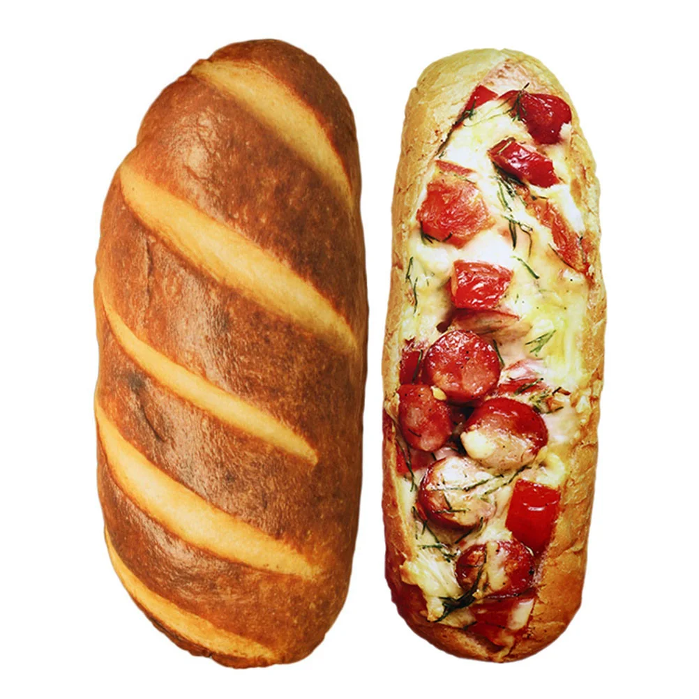 

2 Pcs Simulated Bread Pillow Household Decor Plush Toy Throw Pillows for Couch Butter Car