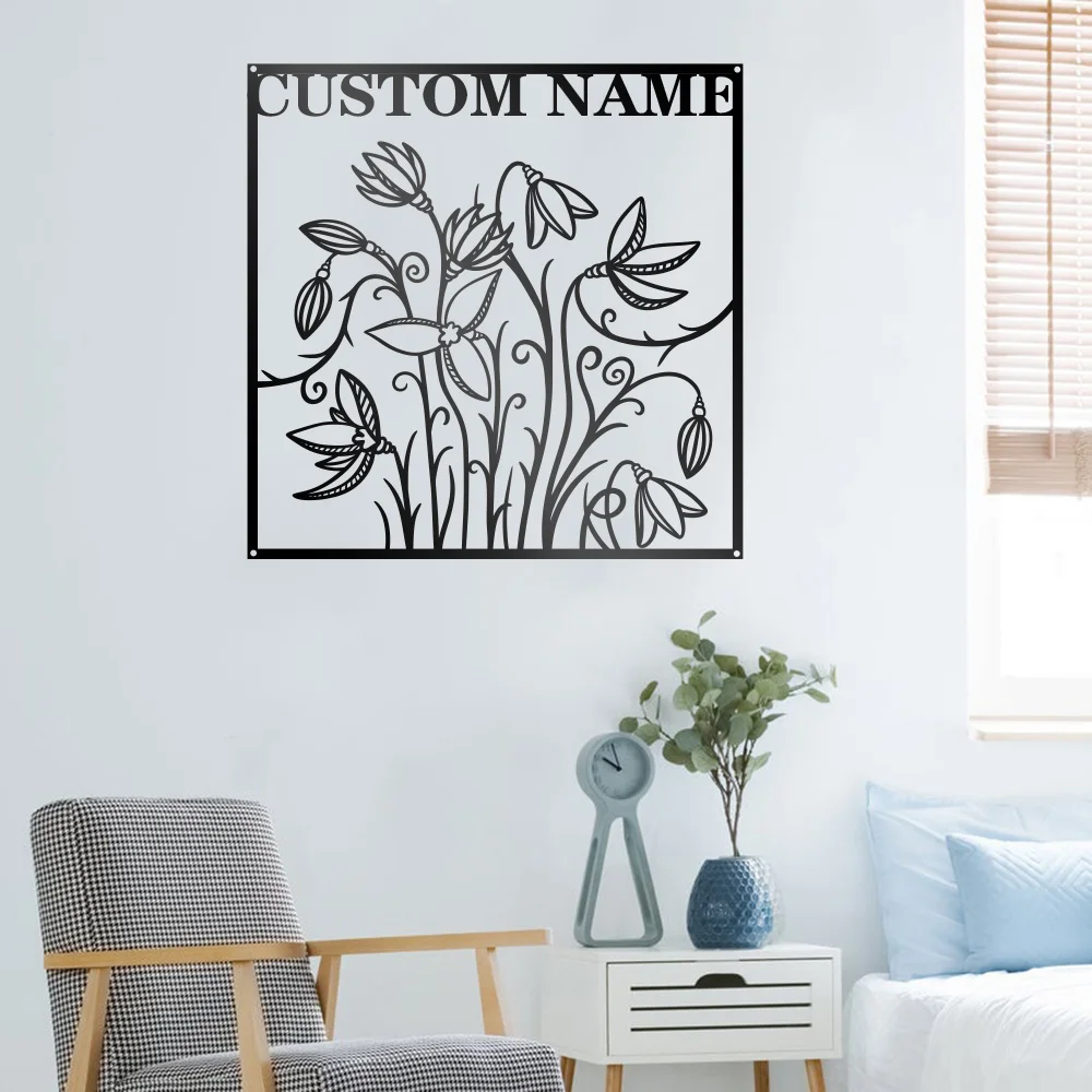 

1PC Fashion flower Diy Name You Need Metal Handicraft Tin Plaque Metal Wall Signs For Bedroom Decor