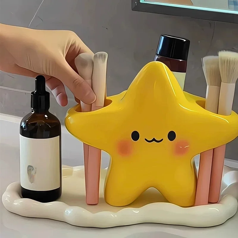 1Pcs Star Toothbrush Toothpaste Storage Rack, Cute Facial Design, Creative Styling Diverse Storage Without Taking Up Space - Detail 1