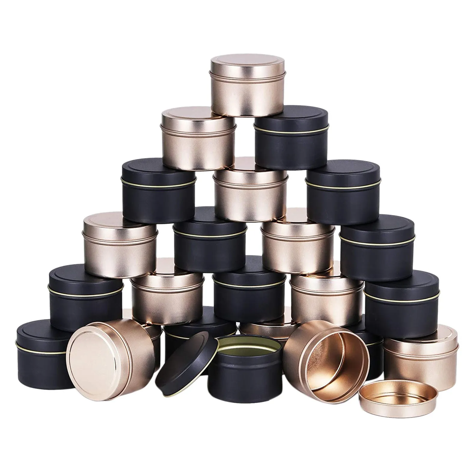 

24 Pack Candle Tin Cans with Lids, 4 Oz, Metal Candle Jars for DIY Candle Making, Arts & Crafts, Party Favors and Gifts