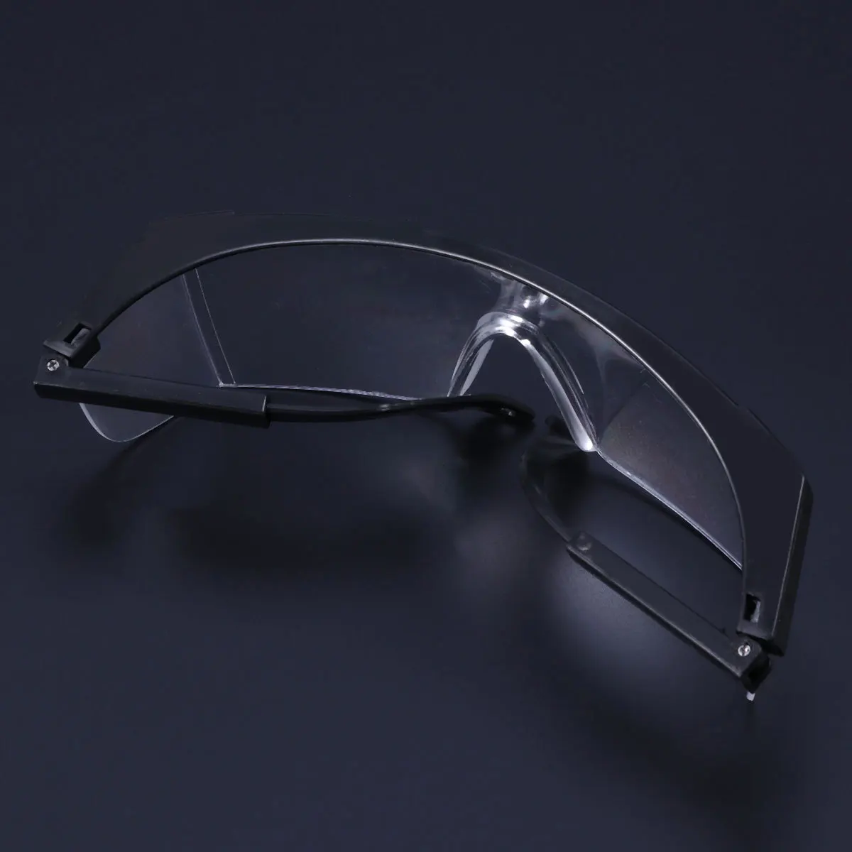 

Splash-Proof Goggles Uv Protection Pc Lens Dust Wind Resistant High Impact Resistance Black Frame White Lens For Outdoor